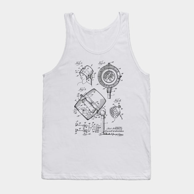 Hair Dryer Sound System Vintage Patent Hand Drawing Tank Top by TheYoungDesigns